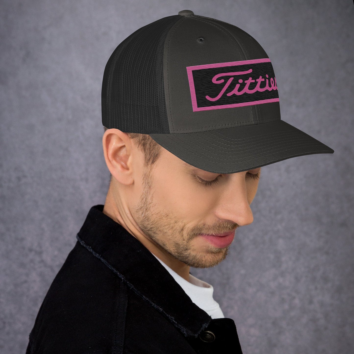 Embroidered Pink Titties Trucker Cap