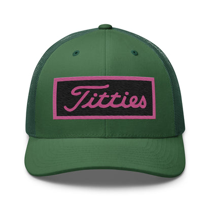 Embroidered Pink Titties Trucker Cap