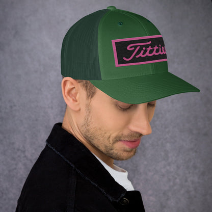 Embroidered Pink Titties Trucker Cap