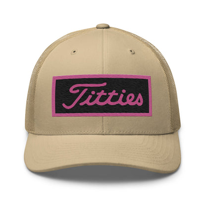 Embroidered Pink Titties Trucker Cap