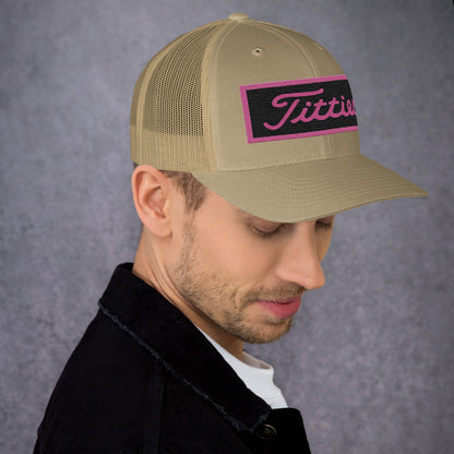 Embroidered Pink Titties Trucker Cap