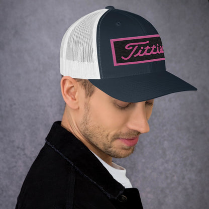 Embroidered Pink Titties Trucker Cap