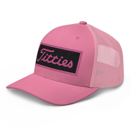 Embroidered Pink Titties Trucker Cap